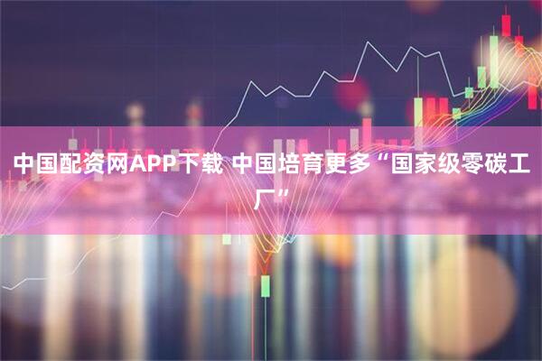 中国配资网APP下载 中国培育更多“国家级零碳工厂”